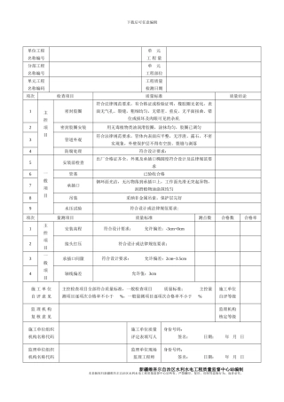 PVC管道安装质量评定表