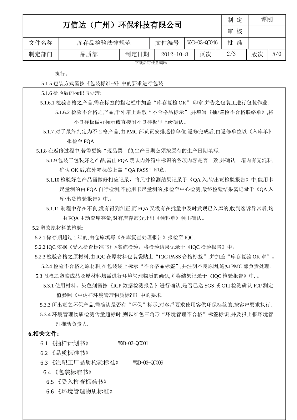 QC046库存品检验规范_第2页