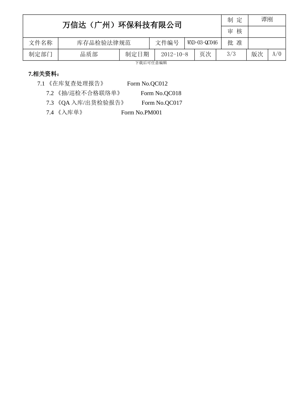 QC046库存品检验规范_第3页
