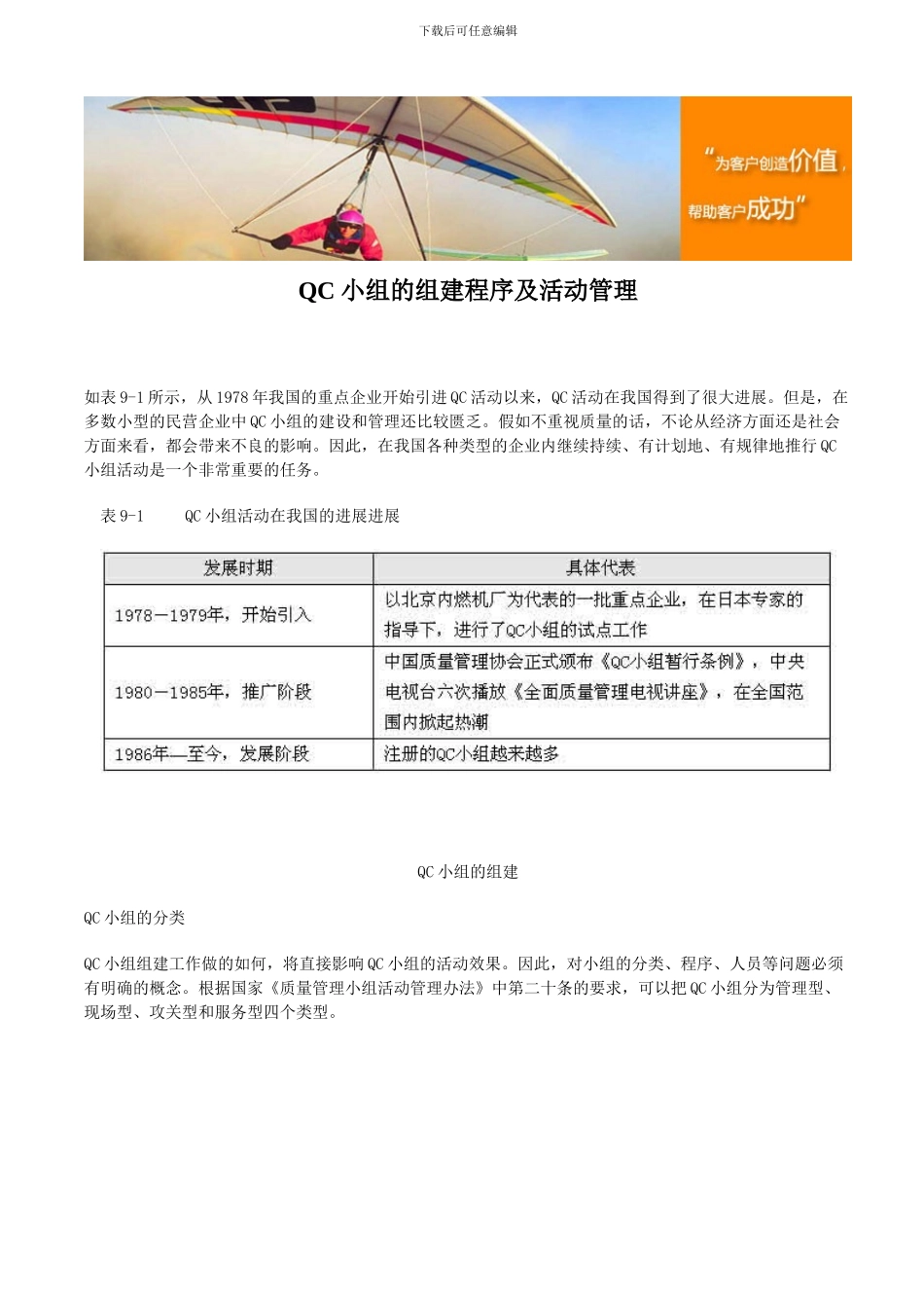 QC小组的组建程序及活动管理_第1页