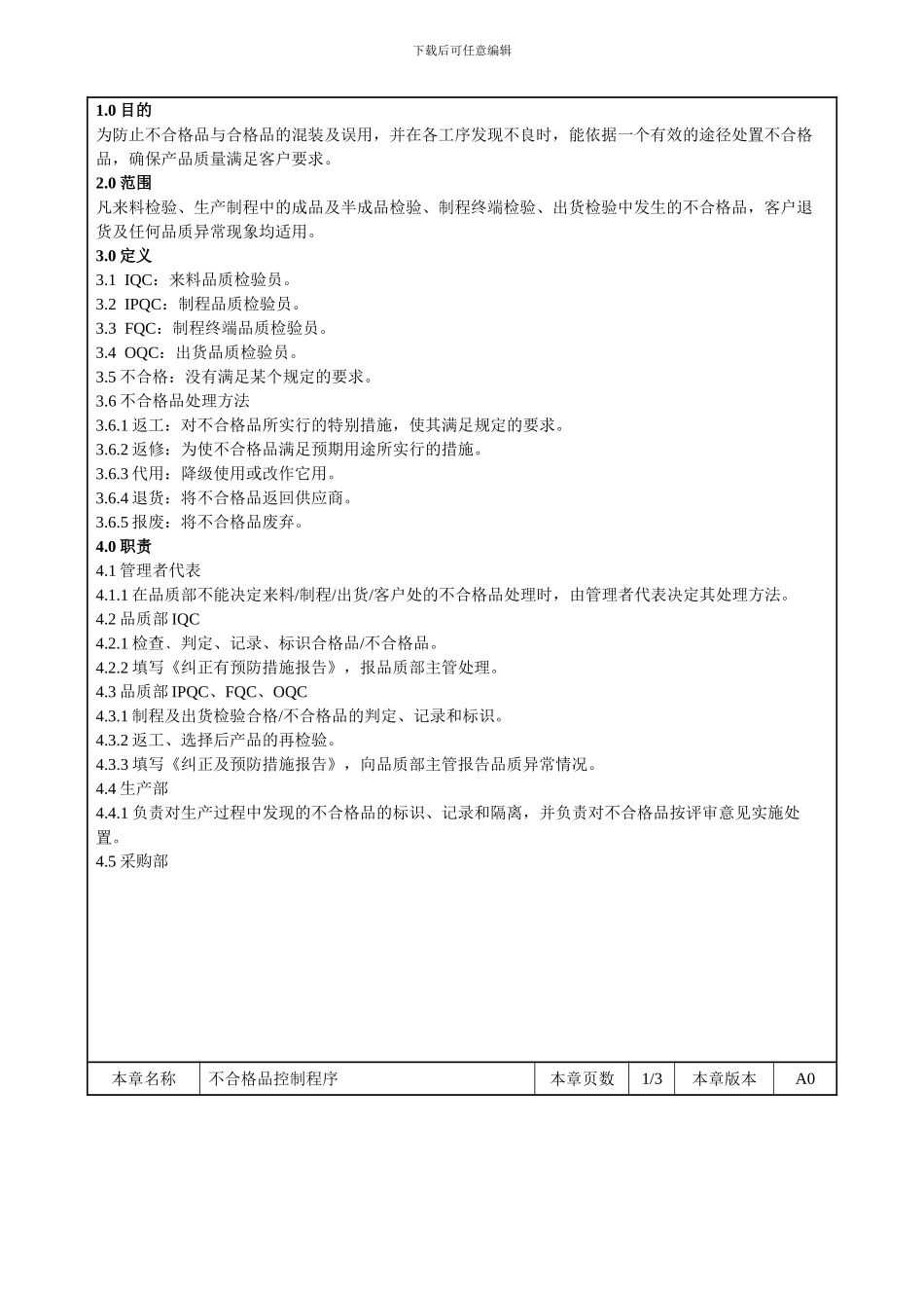 QP014不合格品控制程序_第2页