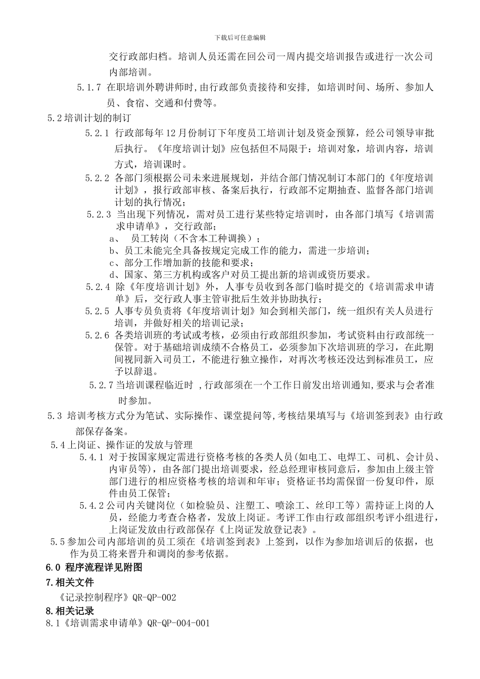 QR-QP-004-人力资源控制程序_第2页