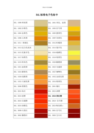 RAL标准电子色标卡