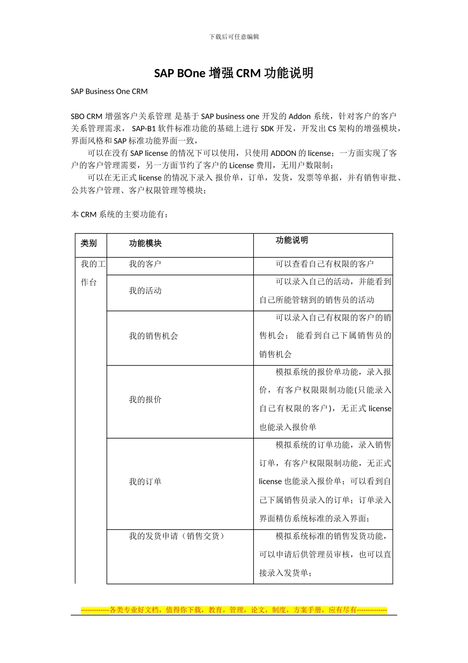 SAP-BO-增强-CRM-功能说明及解决方案_第1页
