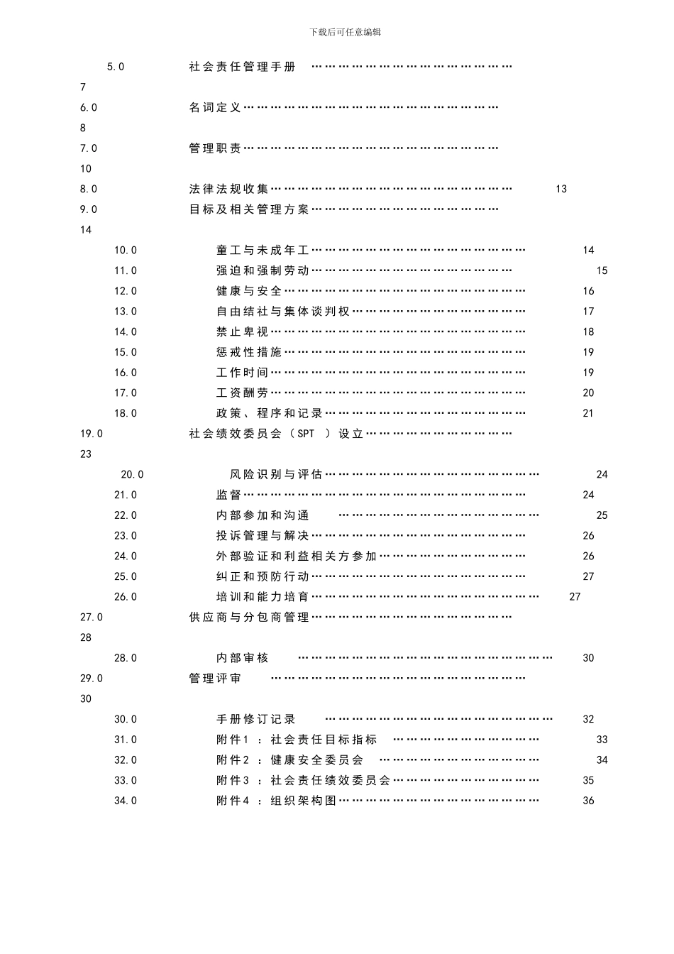 SA8000-2024版全套社会责任管理手册程序文件作业指导书和记录_第2页