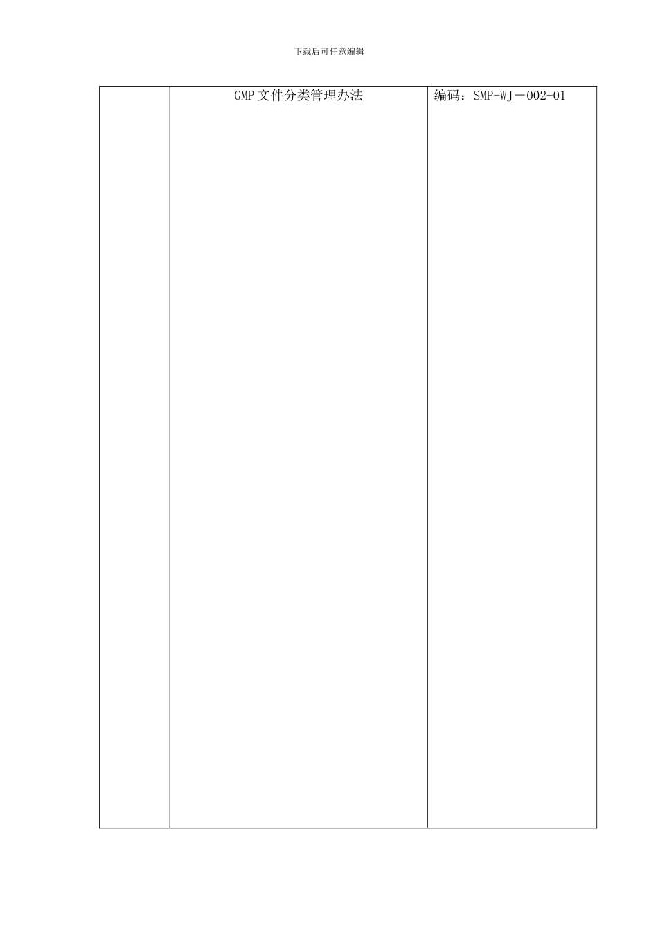 SMP-WJ-002-GMP文件分类管理办法_第1页