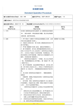 SOP-EO-HR-011《续签劳动合同标准操作流程》