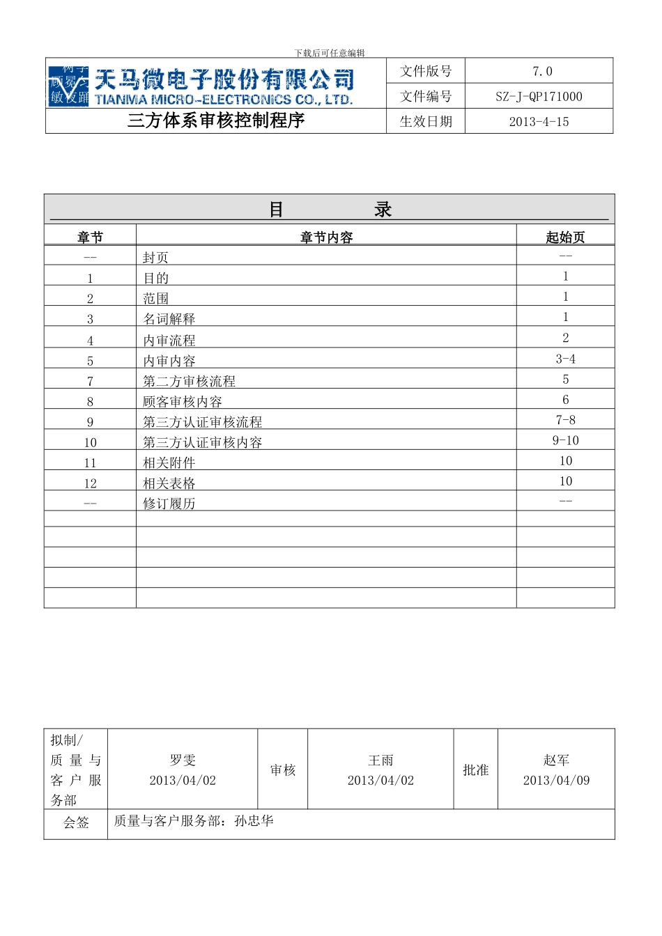 SZ-J-QP171000-三方体系审核控制程序_第1页