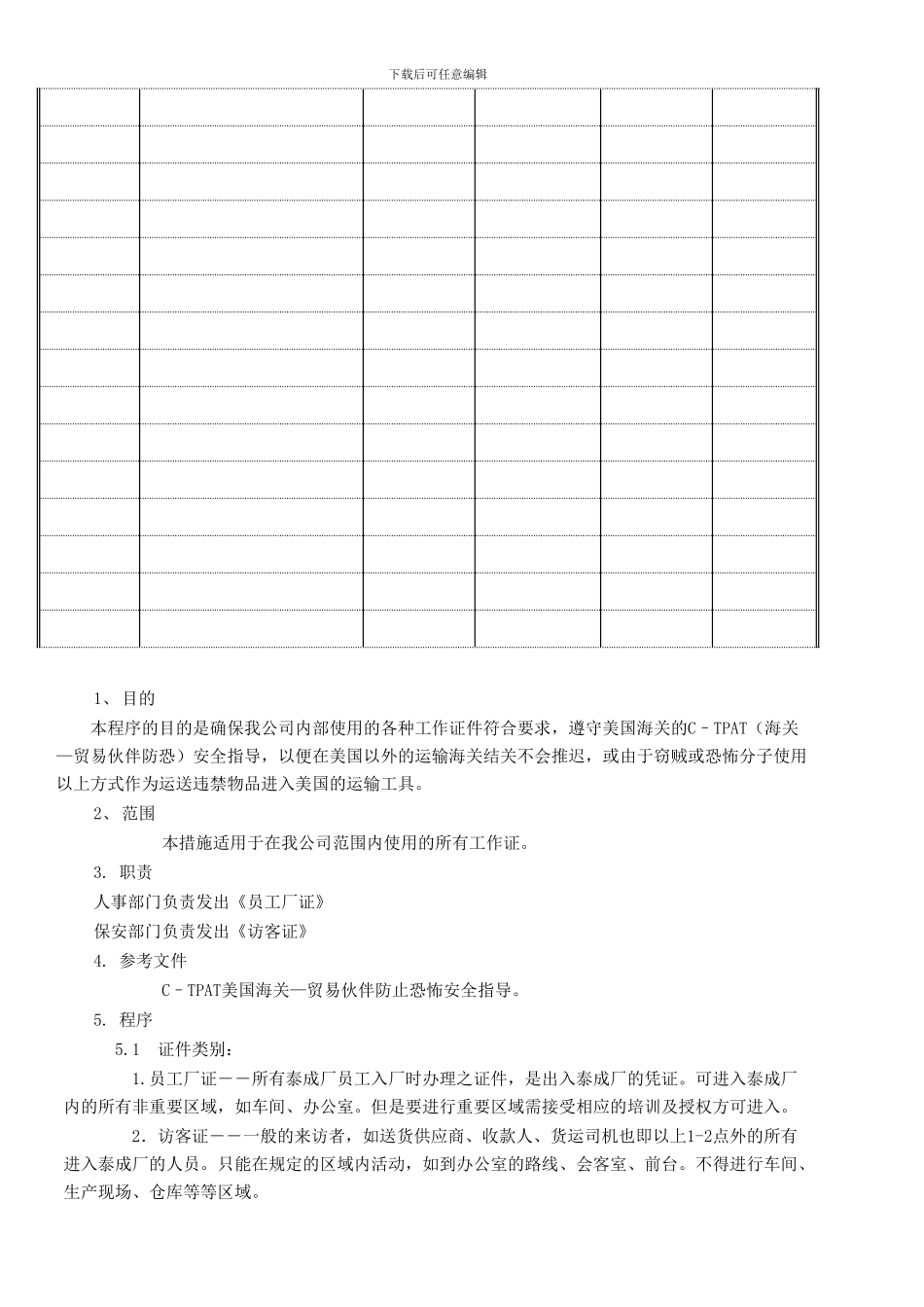 TC-CT-003工作证管理程序_第2页