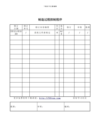 TS16949制造过程控制程序