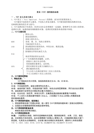 VIP接待服务标准