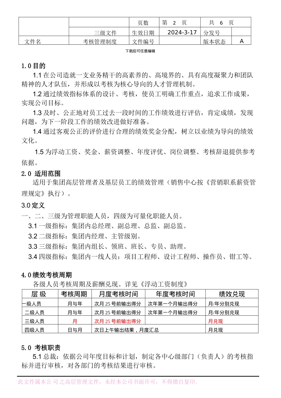 WI-3-SJ002绩效考核管理制度_第2页