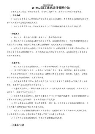 WP002职工违纪处理管理办法