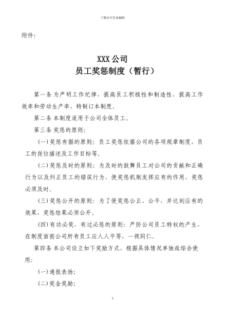 XXX公司员工奖惩制度