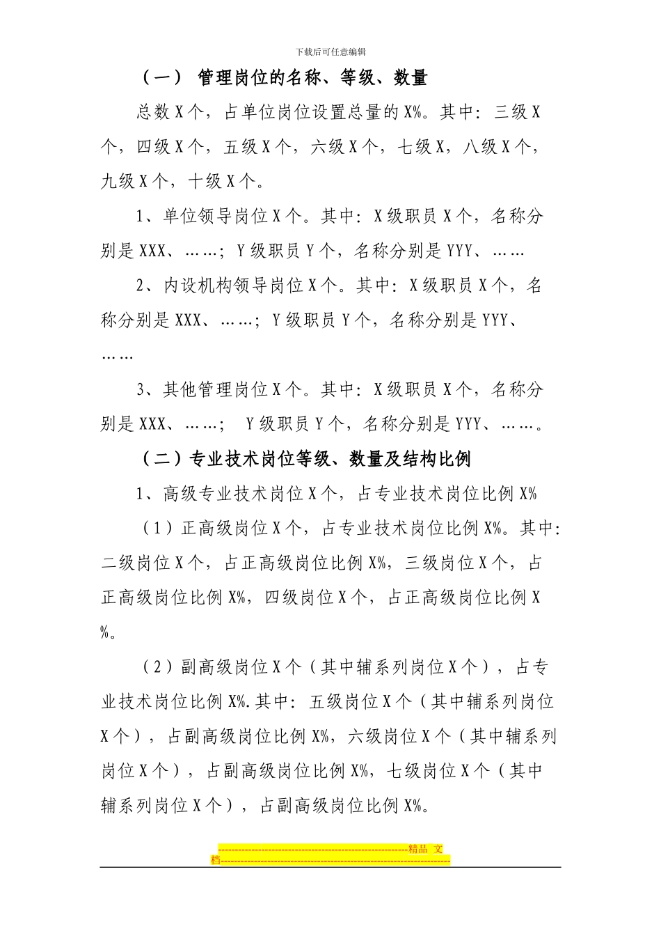 XXX单位岗位设置管理方案_第3页