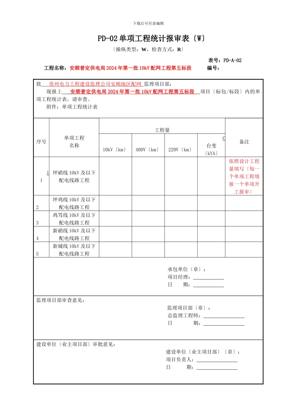 XXX年新配网工程开工资料填写规范及要求_第3页
