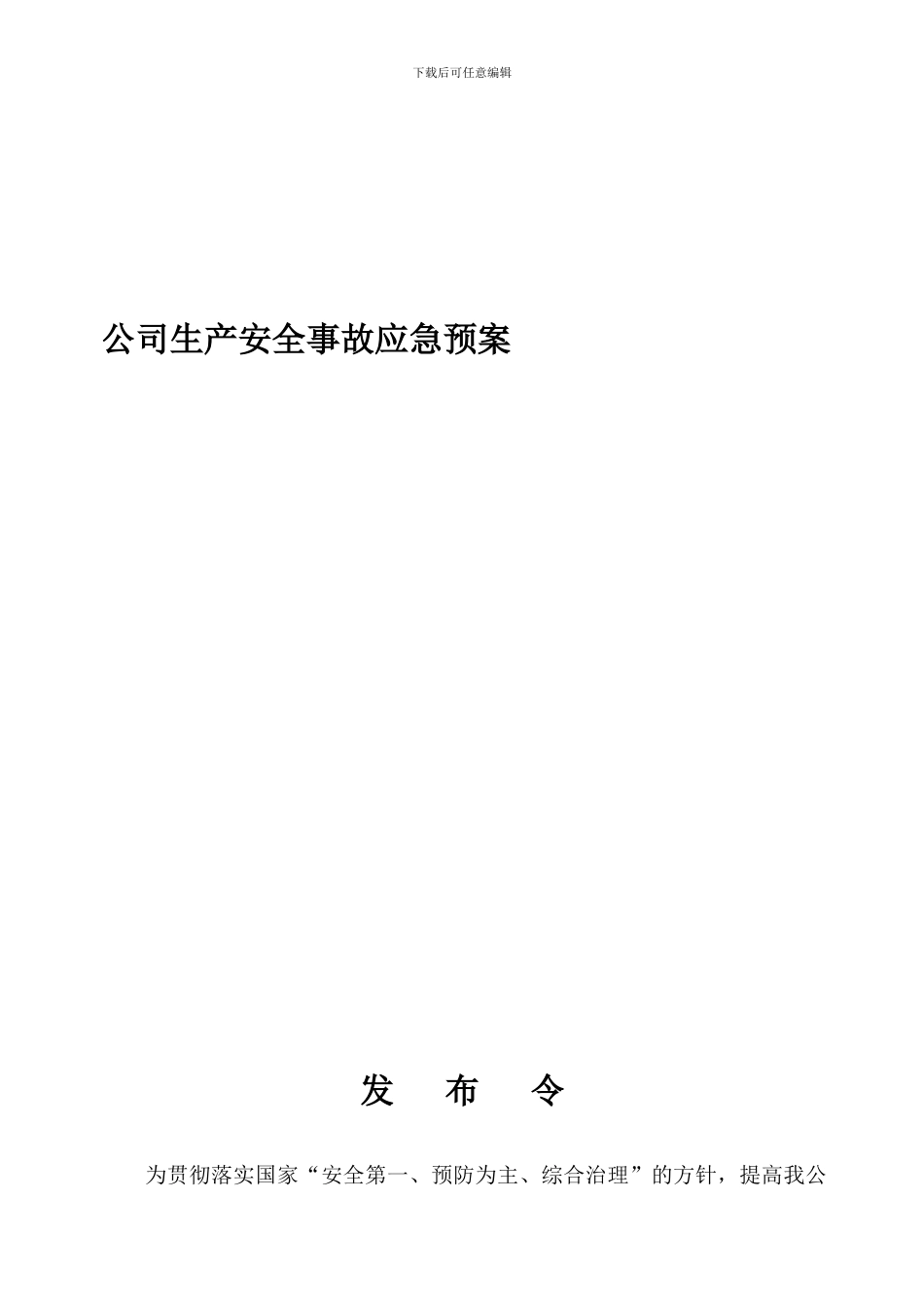 XXX有限责任公司安全生产事故应急预案_第2页