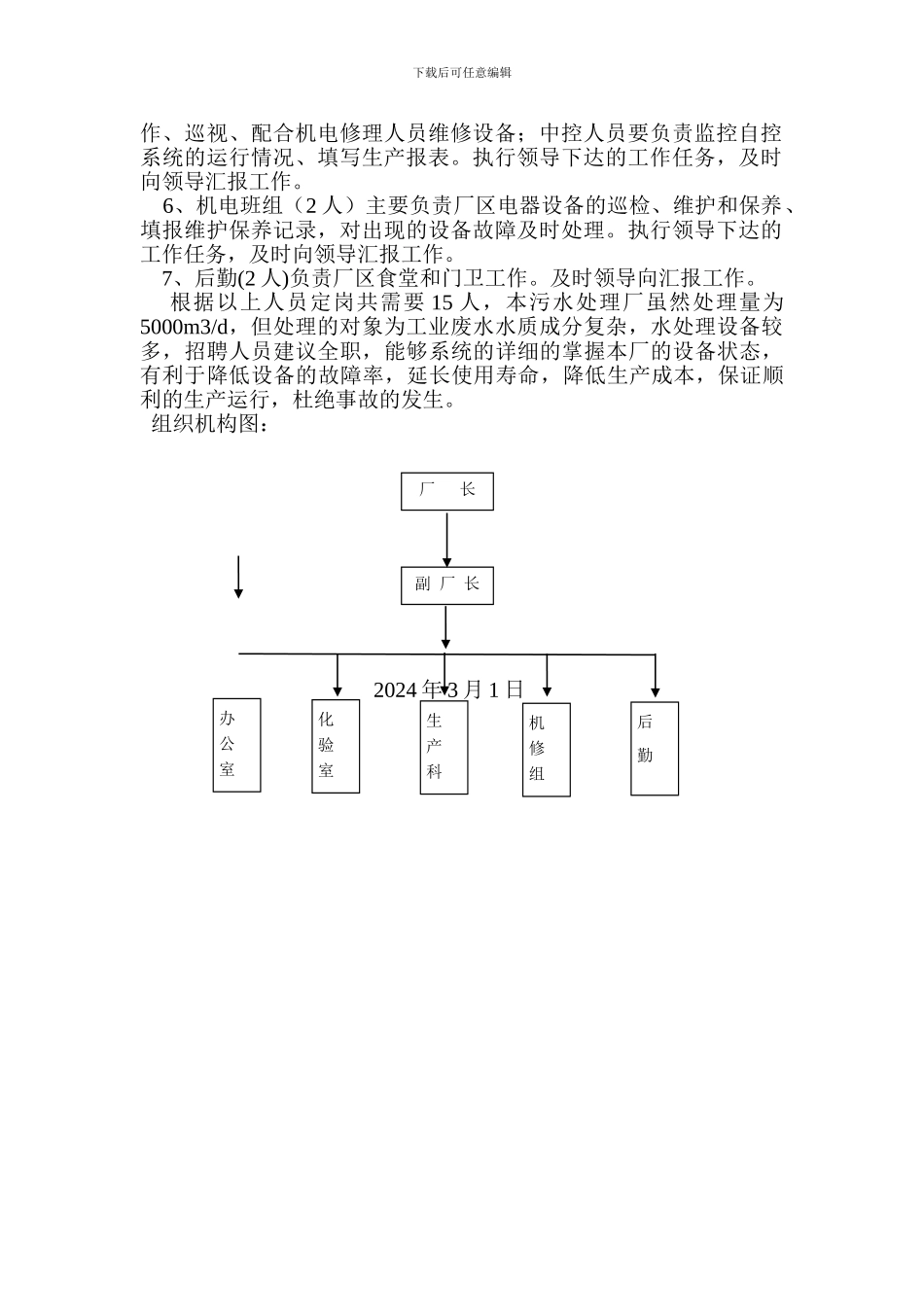 xxx污水处理厂工作人员定员方案_第2页