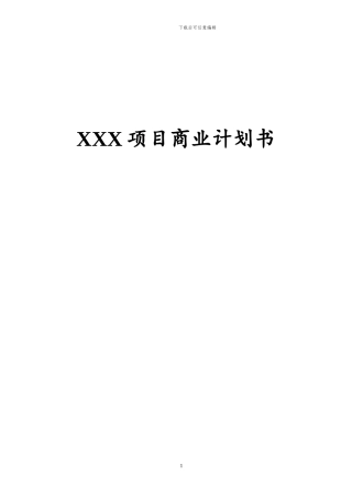 XXX项目商业计划书