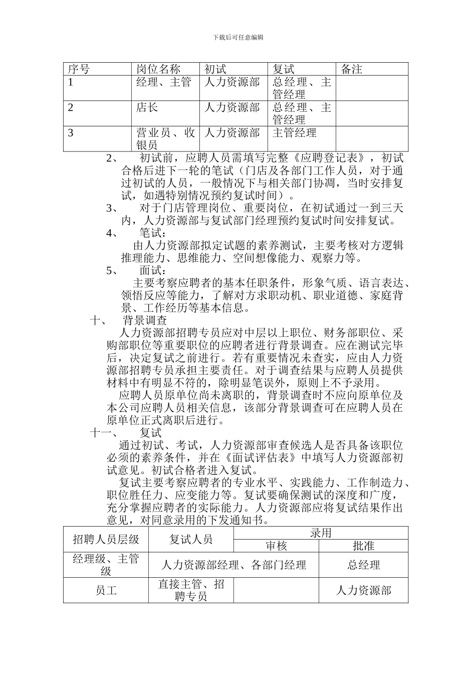 xx企业或招聘管理制度_第3页