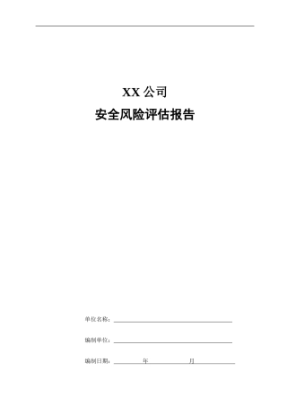 XX公司安全风险评估报告