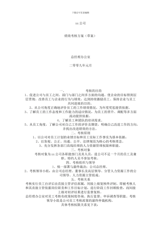 xx公司绩效考核办法--实用