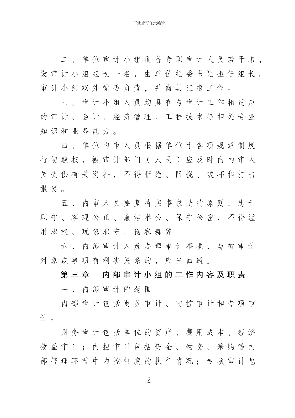 XX单位内部审计制度_第2页