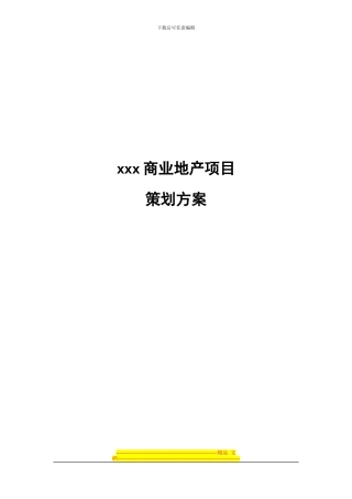 XX商业地产项目策划方案