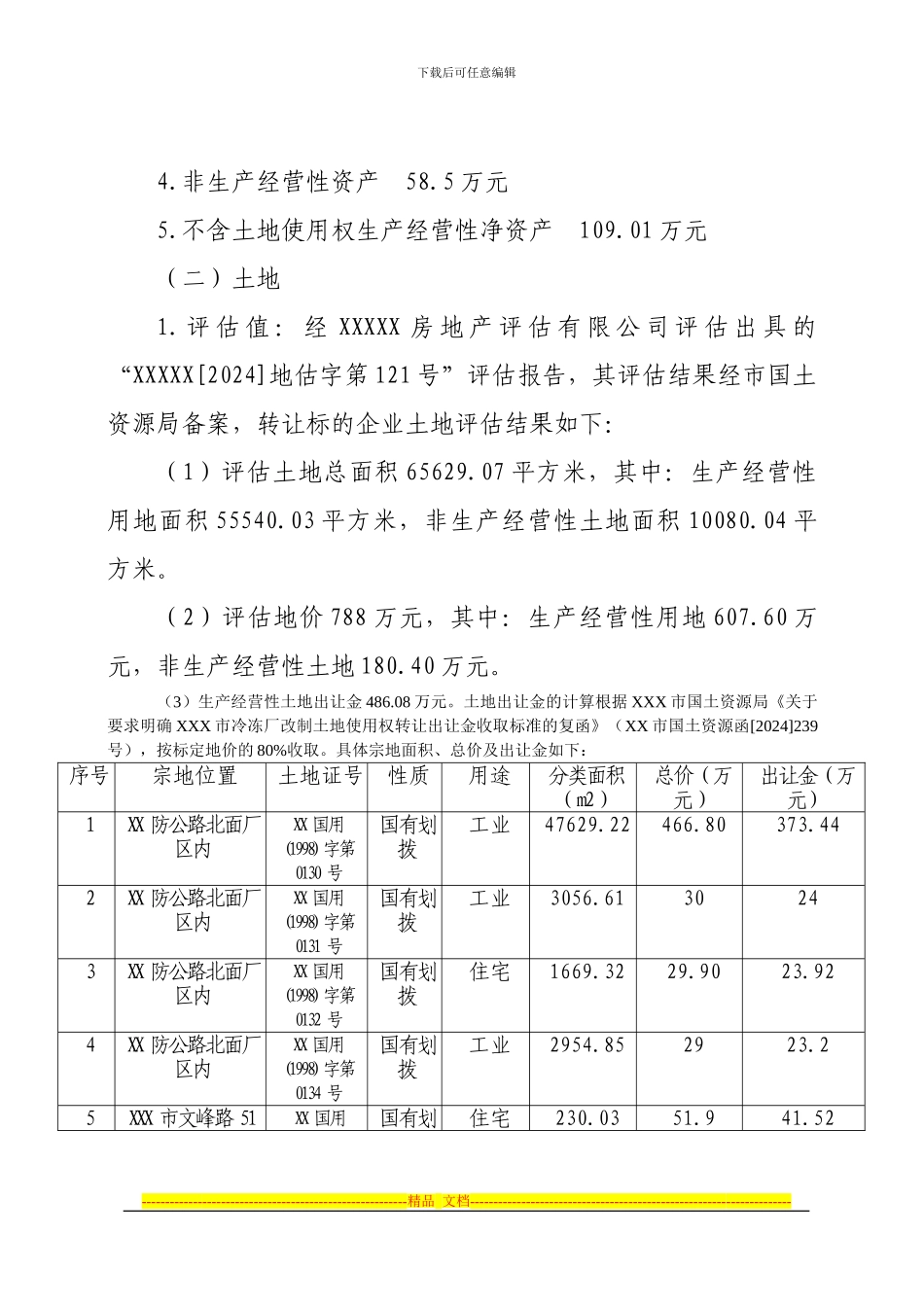 xx市冷冻厂国有产权转让方案_第3页