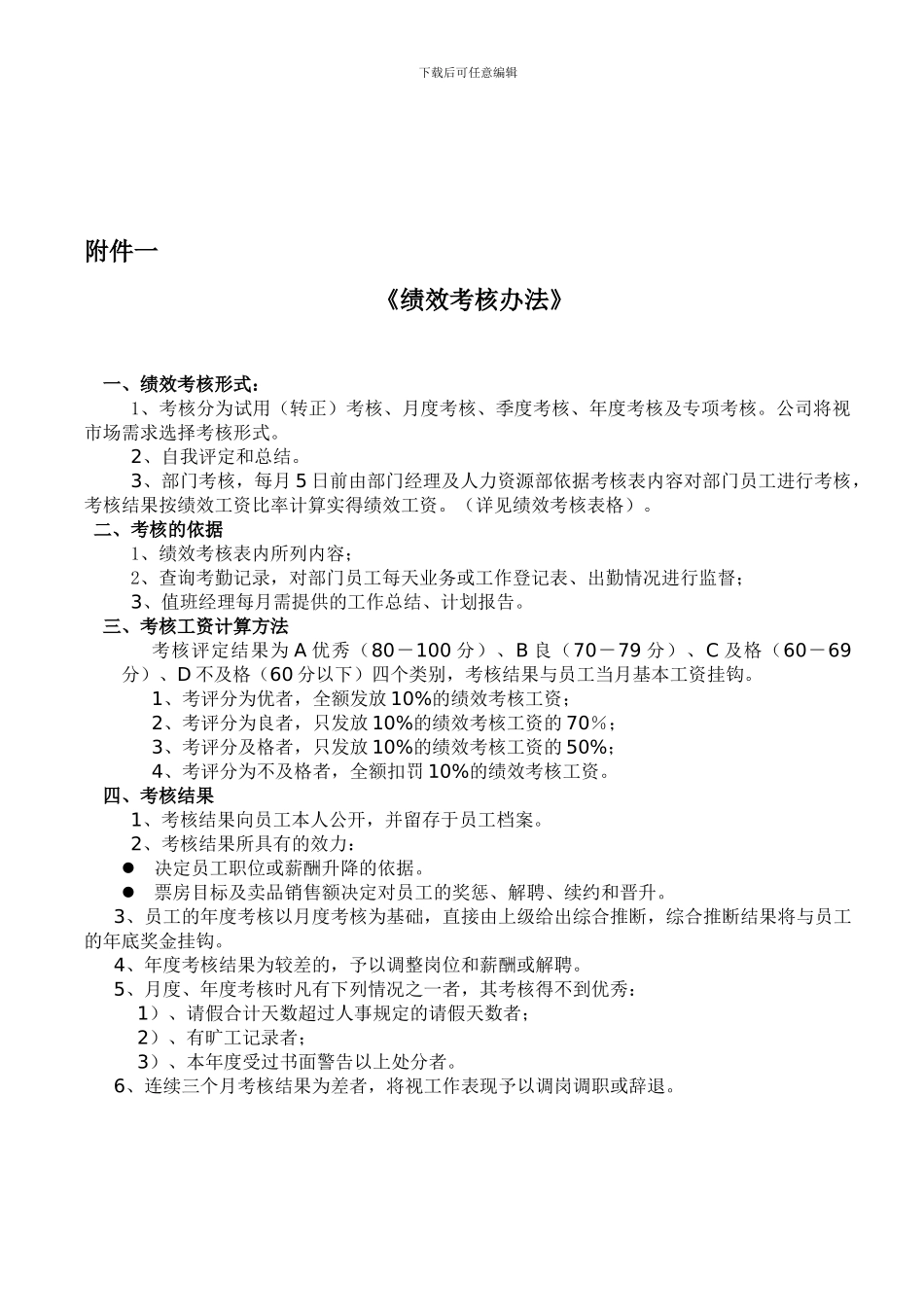 XX影城考核方案_第3页