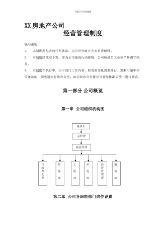 XX房地产公司-经营管理制度