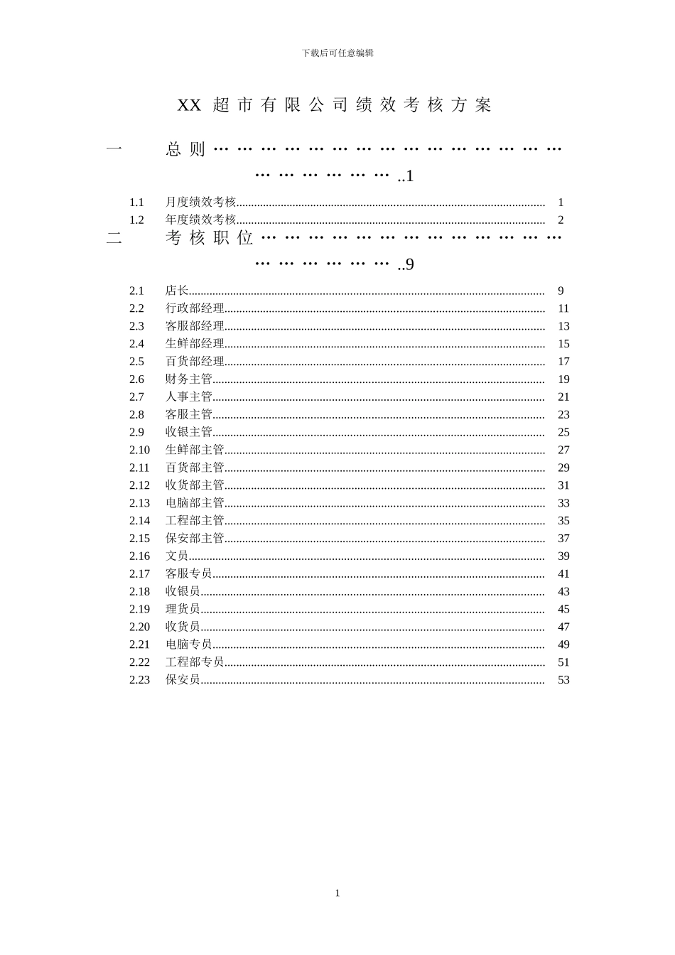 xx购物广场绩效考核方案-实用_第2页