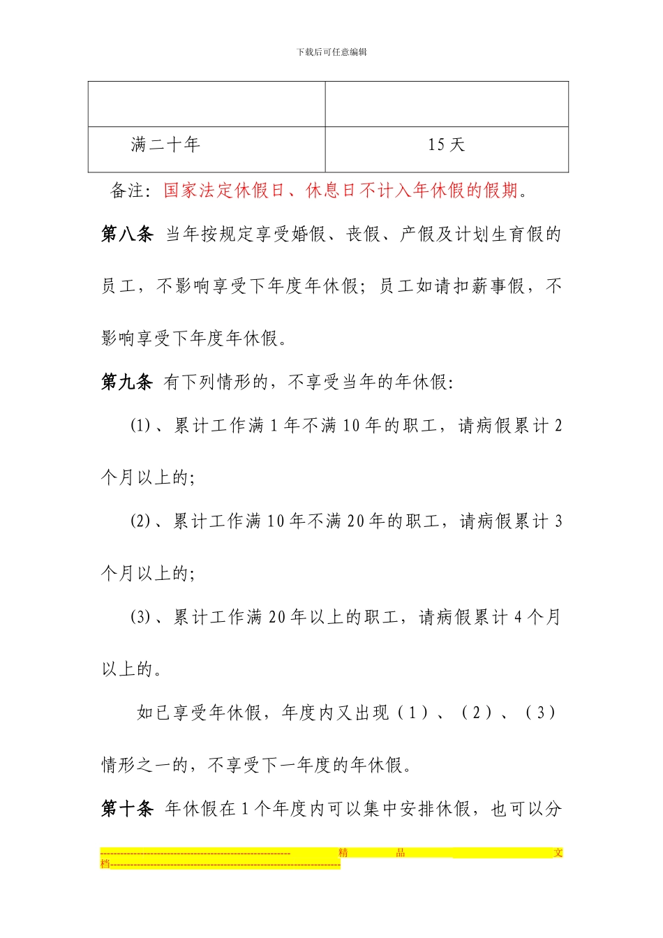 XX集团公司员工休假管理制度_第3页