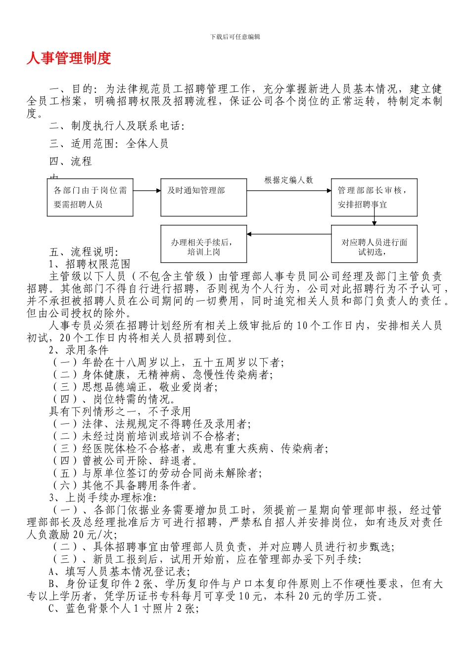 XZZDHB-004人事管理制度_第1页