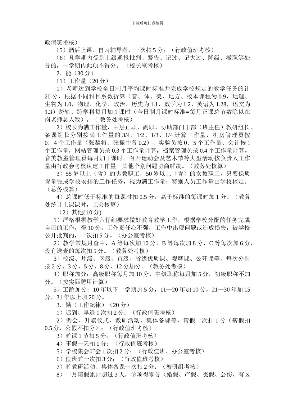 x中学教师绩效工资分配方案5_第2页