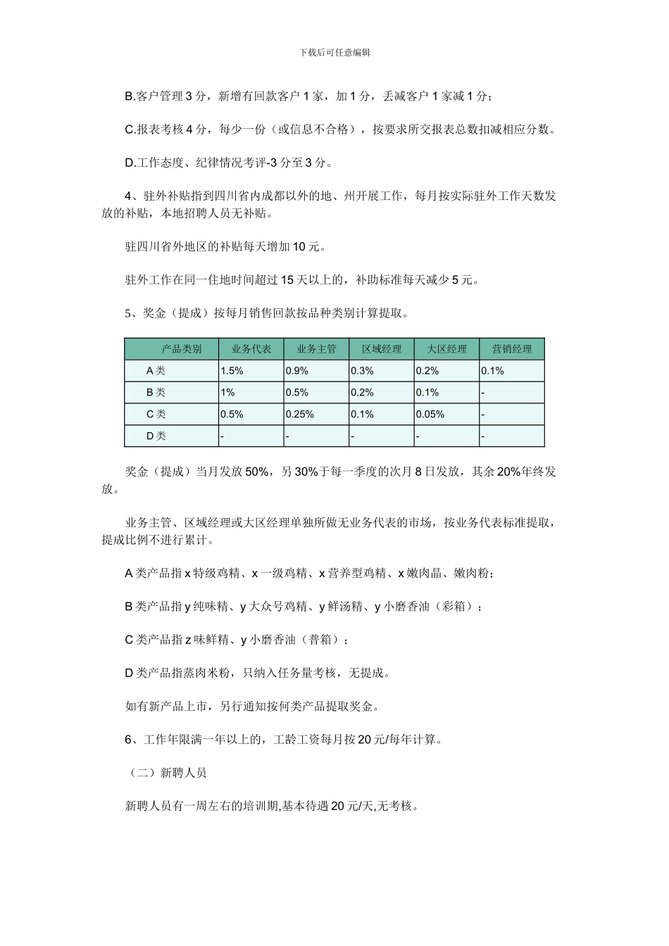 Z公司营销人员薪酬管理办法及费用管理_第2页