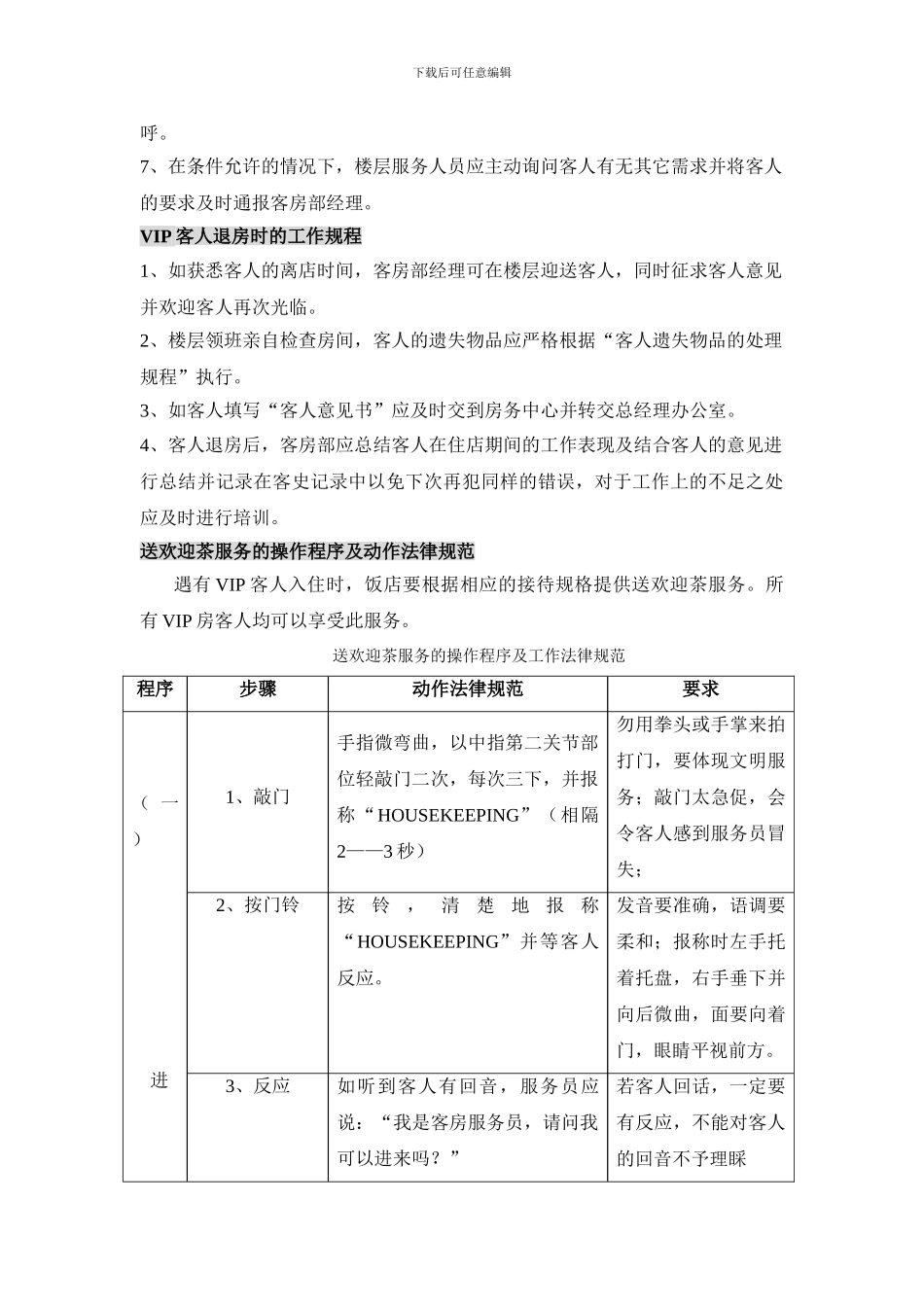 ]客房VIP接待工作程序教案_第3页