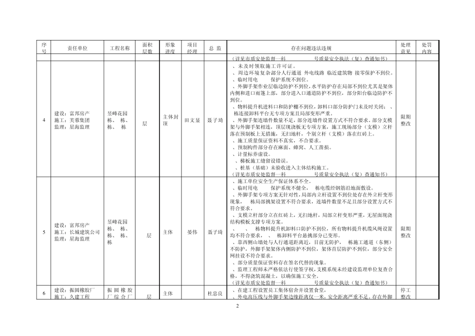 2007年上半年质量安全大检查记录表_第2页