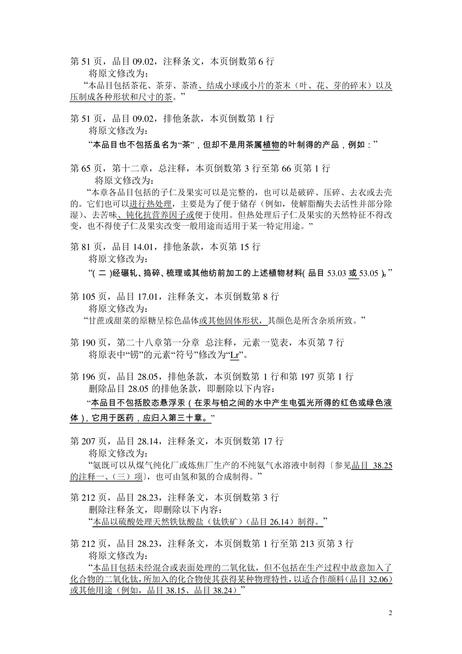 2007版《进出口税则商品及品目注释》修订本_第2页