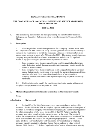2008RegulationsofCompaniesAct2006(英国公司法之立法解释备忘录)