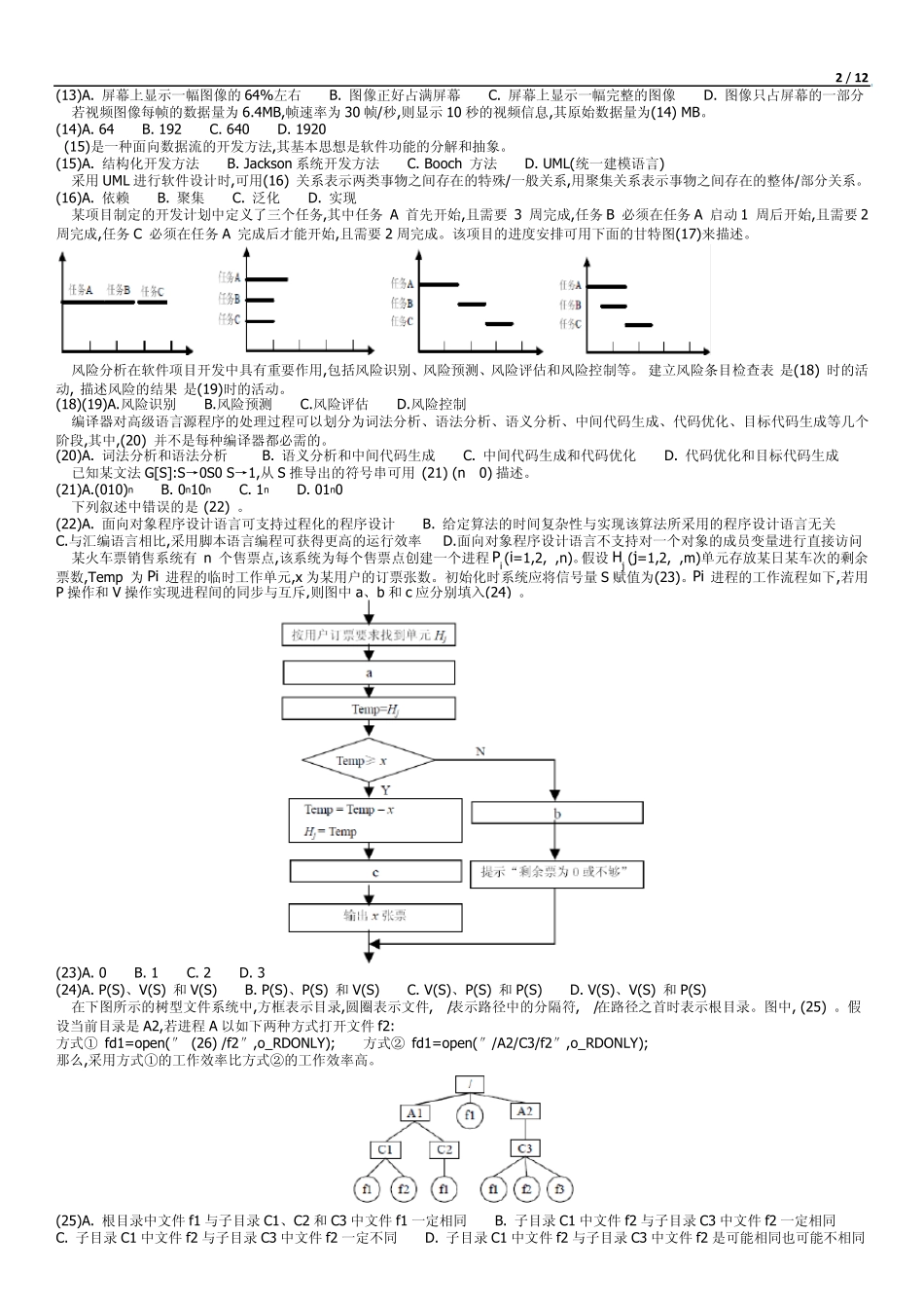 2008上半年软件设计师上、下午真题word版_第2页