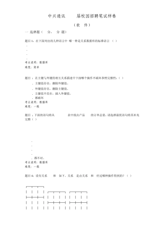 2008届中兴校园招聘笔试试卷(软件类)