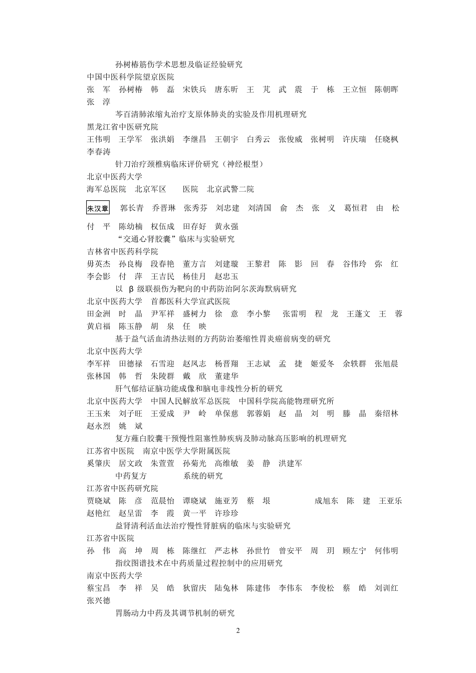 2008年度中华中医药学会科学技术奖参评项目目录_第3页