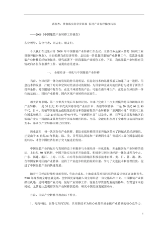 2009《中国服装产业转移工作报告》