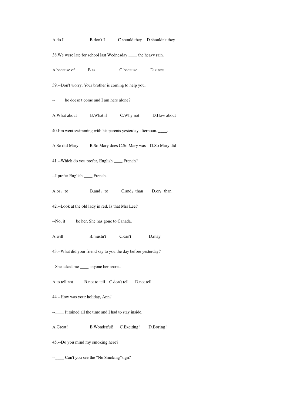 2009全国中学生英语能力竞赛初赛试题与答案_第2页