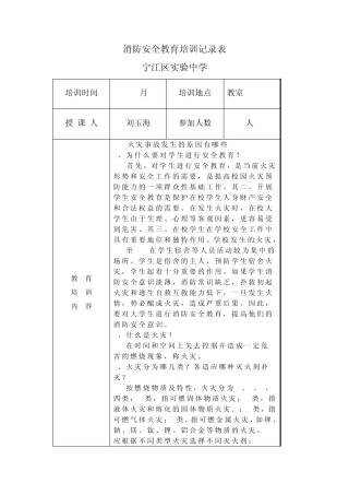 消防安全教育培训记录表27