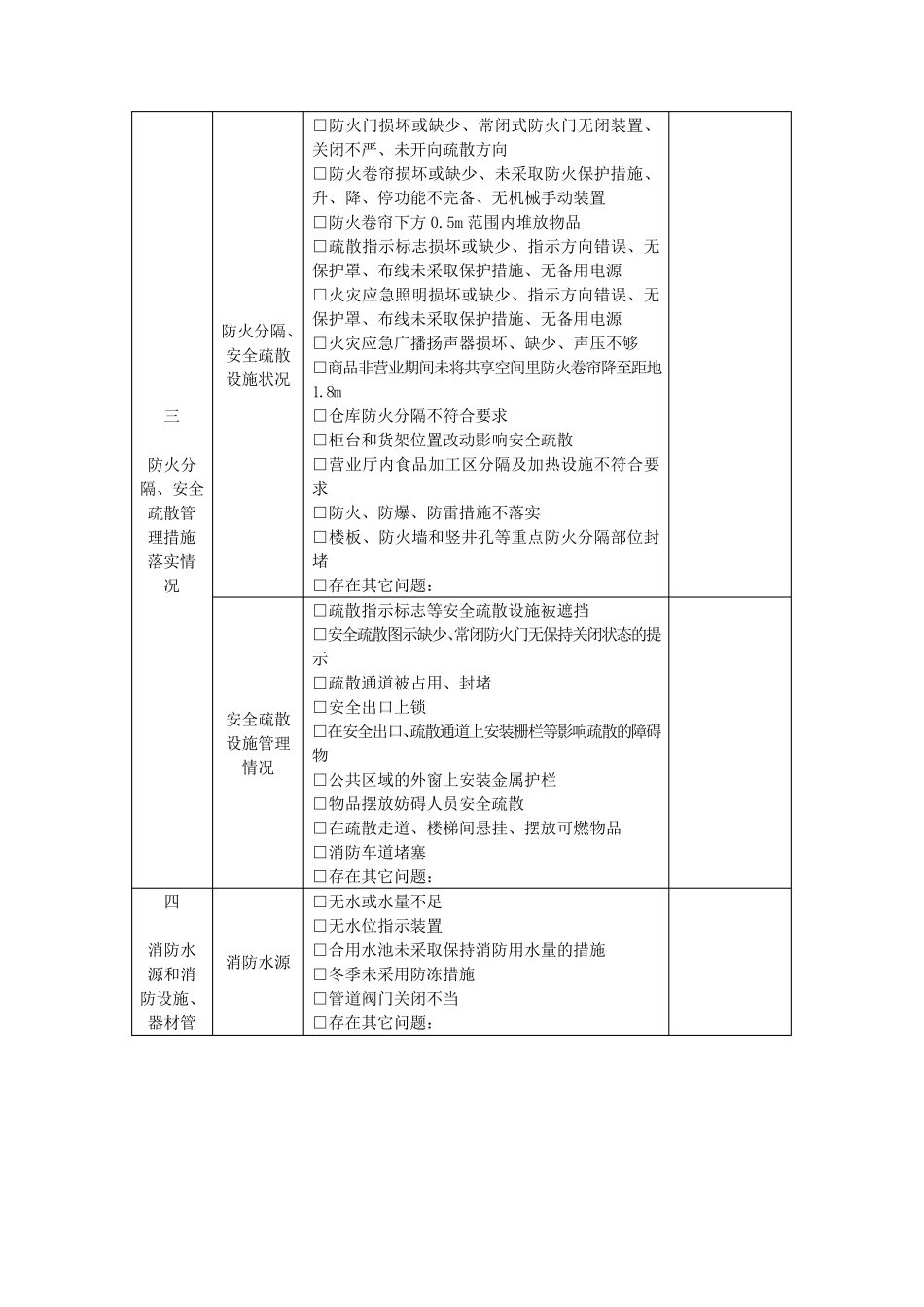 消防安全检查记录表(完整详细版)1_第2页