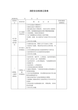 消防安全检查记录表(完整详细版)1