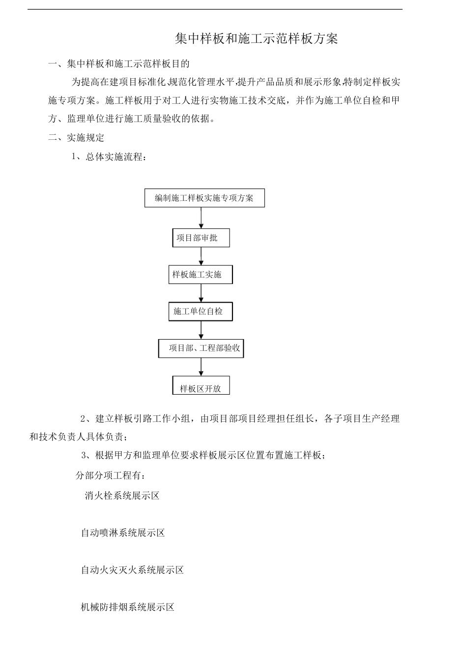 消防工程项目样板区、样板间方案_第1页
