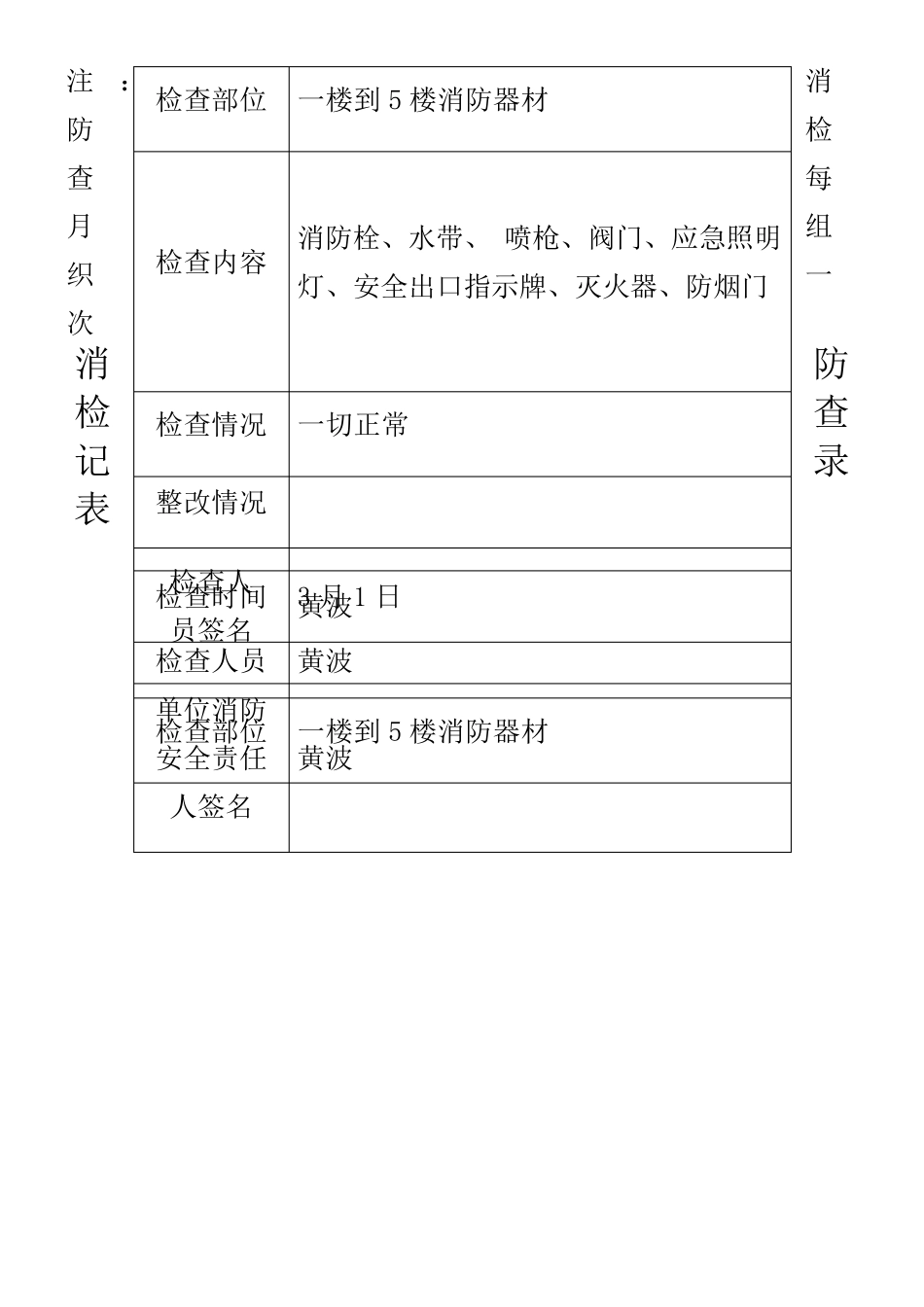 消防每月检查记录表_第2页